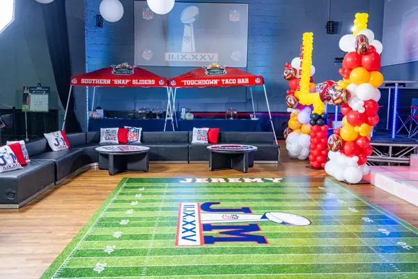 Jeremy's Bar Mitzvah lounge, food tents and football field dance floor