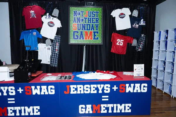 Jerseys and Swag Gametime station at Jeremy's Bar Mitzvah