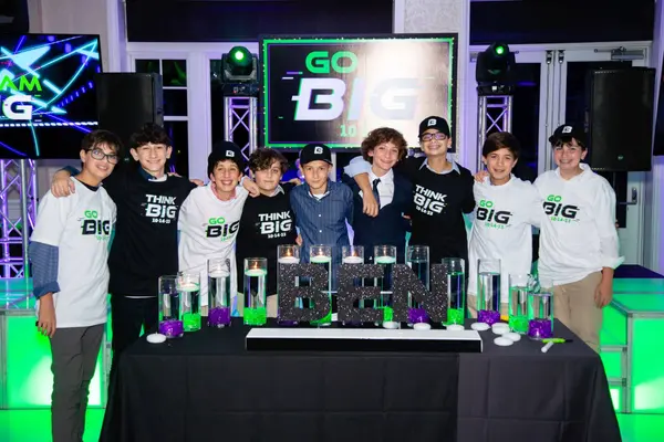 Guests at the BEN candle lighting display at Ben's Bar Mitzvah