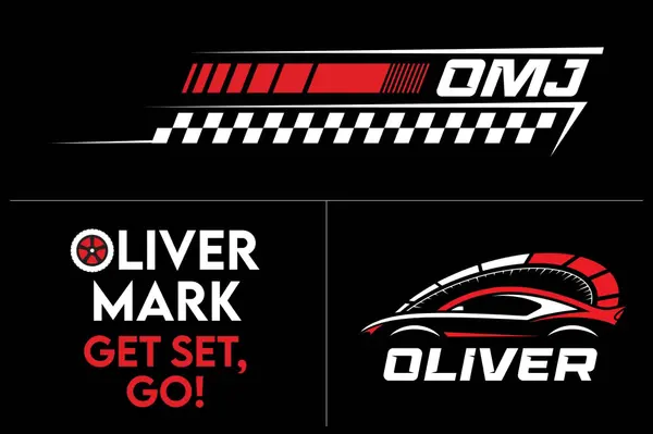 Racing Themed Bar Mitzvah Logo Set