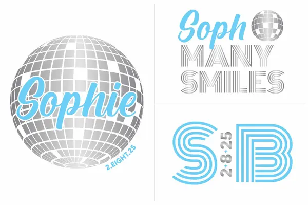 Retro Disco Ball Logo Set
