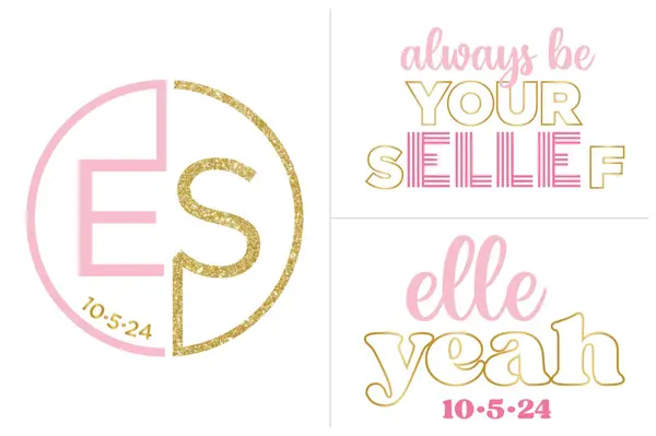 Pink and Gold Logo Design