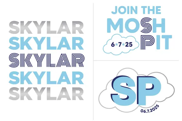 Cloud Themed Bat Mitzvah Logo Set