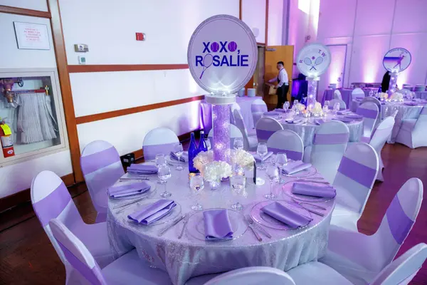 Purple Aqua Gems Centerpiece