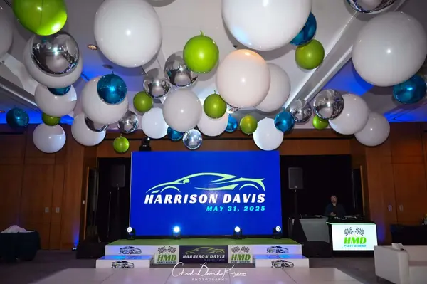 Green and Blue Ceiling Balloons