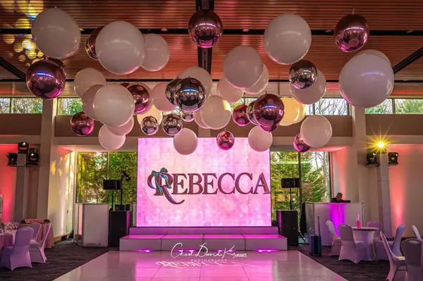 Pink and White Ceiling Balloon