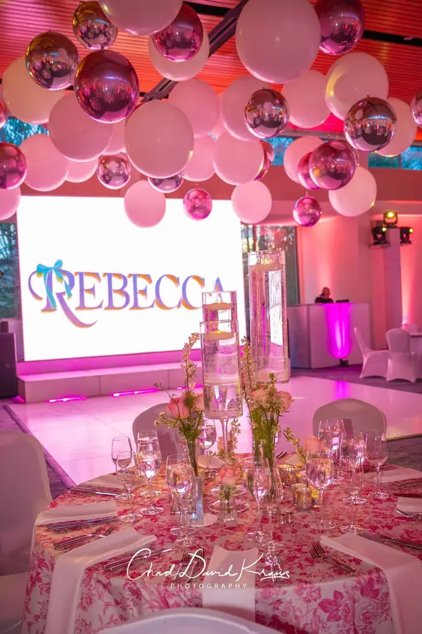White and Pink Ceiling Orbs