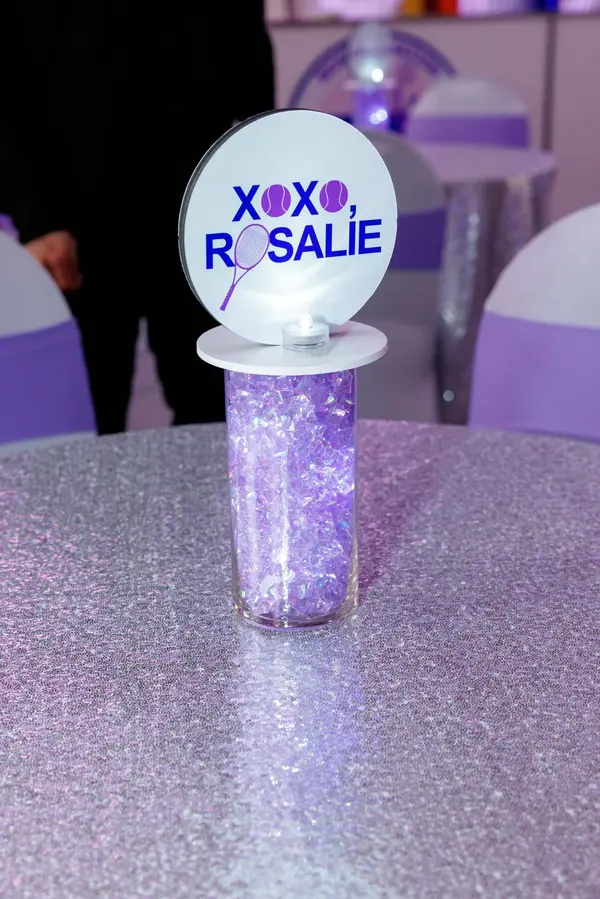 Tennis Logo High Top Centerpiece