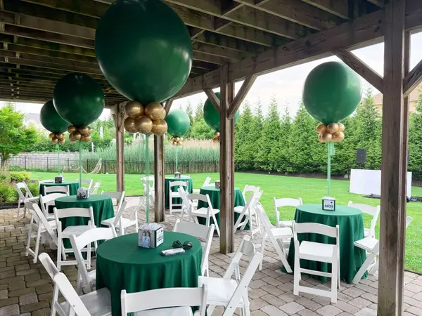 Green and Gold Balloon Centerpieces