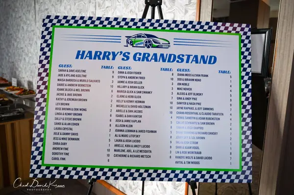 Car Racing Theme Seating Chart