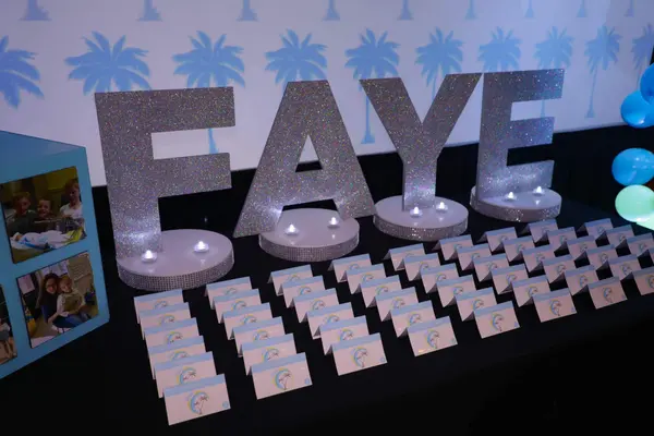 Silver Glitter Name Seating Display