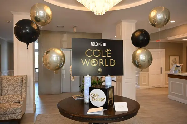 Gold and Black Entrance Decor