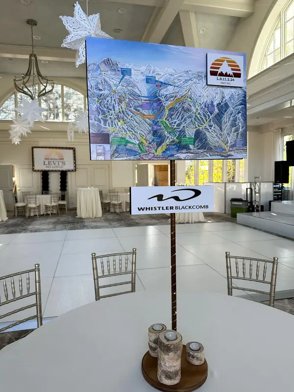 Skiing Bar Mitzvah Centerpiece