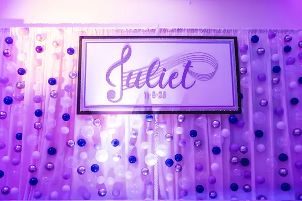 Music Themed Logo Sign on LED Bubble Wall