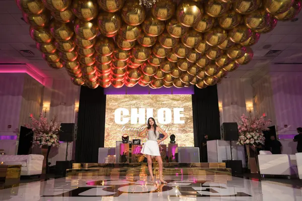 Metallic Gold Orb Ceiling Installation