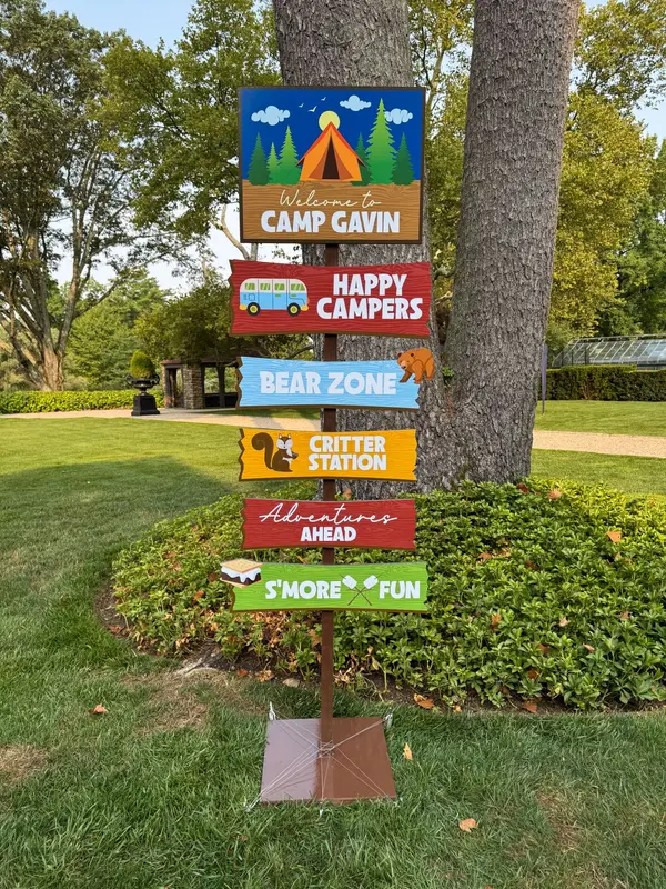 Camp Themed Directional Sign