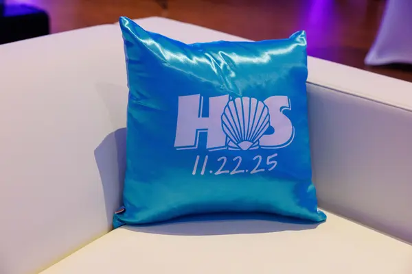 Custom Blue Logo Pillow