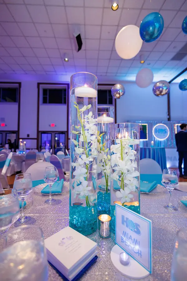 Blue LED Orchid Centerpiece