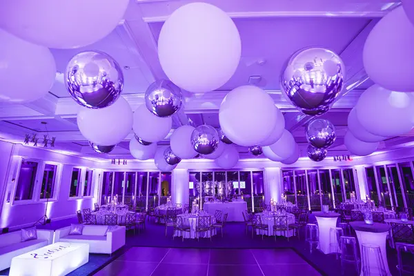 Silver and White Party Room