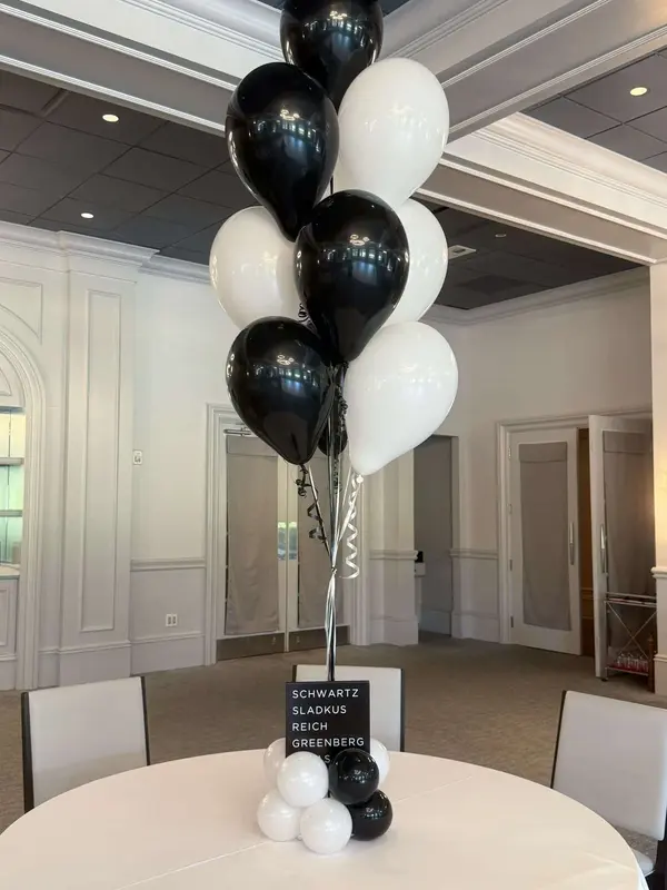 Black & White Balloon Centerpiece