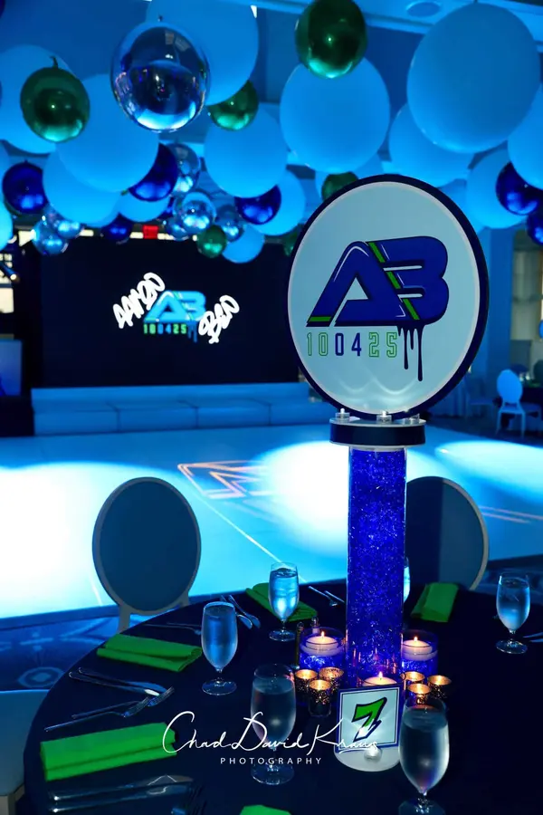 LED Logo Topper with Blue Gems