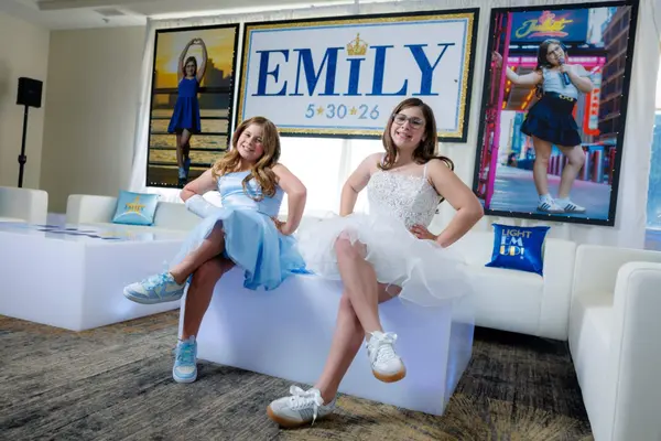 Hand Cut Backdrop with Blow Up Photos