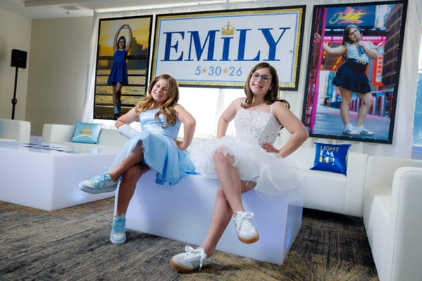 Hand Cut Backdrop with Blow Up Photos