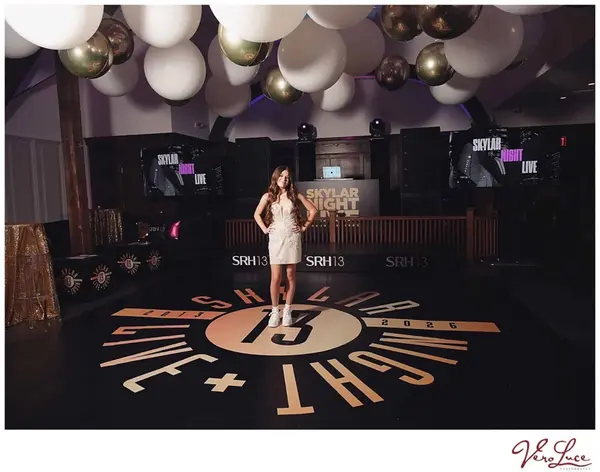 Gold Orbs & White Latex Ceiling