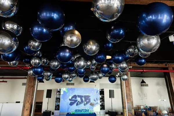 Navy & Silver Orb Ceiling