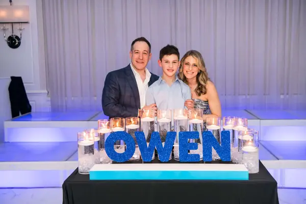 Royal Blue Glitter Candle Lighting Display