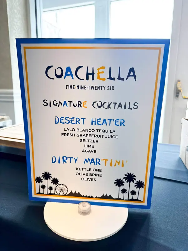Coachella Drink Sign