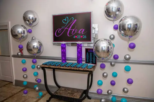 Purple Seating Card Display