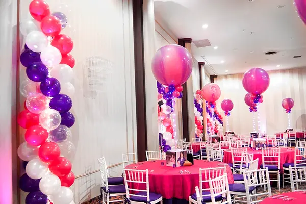 Hot Pink & Purple Balloon Columns