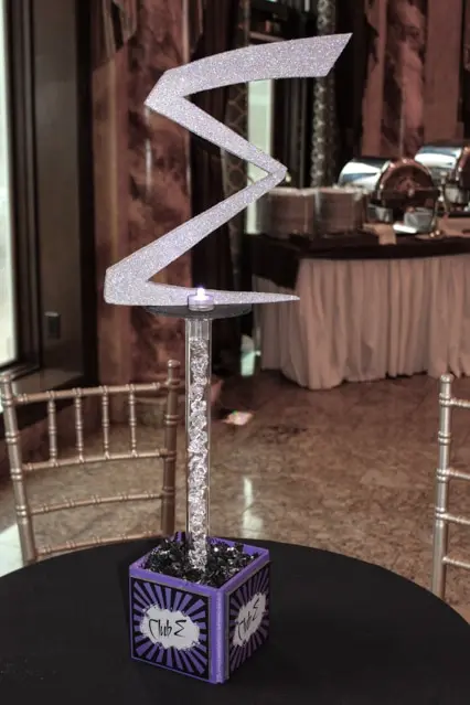 Sparkled Initial Centerpiece