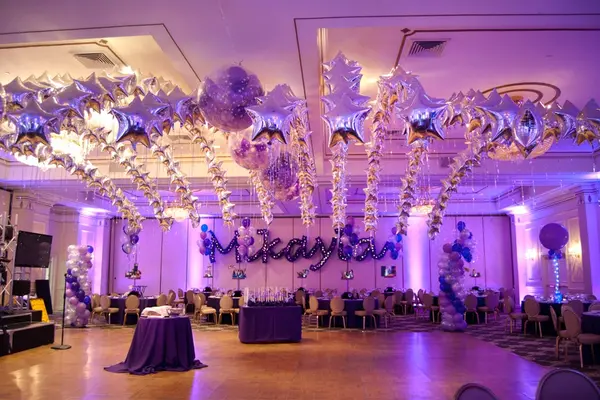 Silver Mylar Balloon Canopy