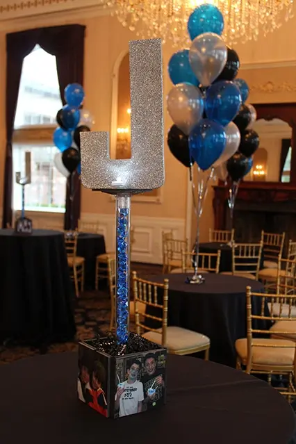 Sparkled Initial Centerpiece