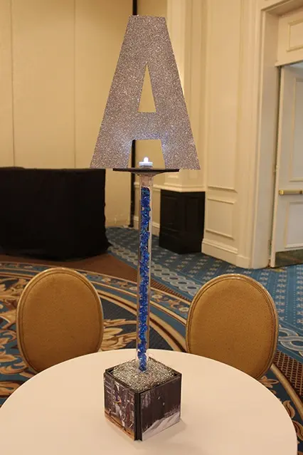 Sparkled Initial Centerpiece