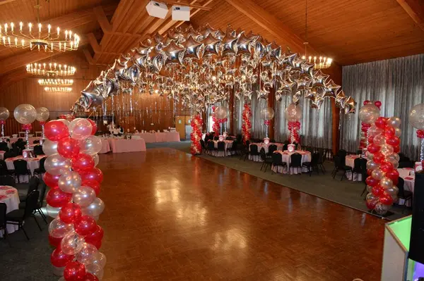 Hot Pink and Silver Balloon Canopy