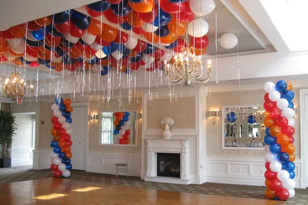 Balloon Columns on Dance Floor