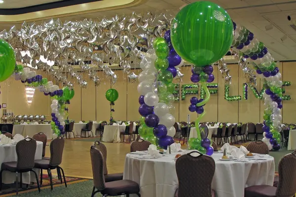 Purple and Lime Balloon Canopy