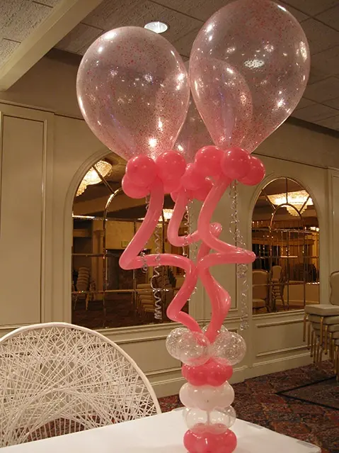 Pink Sparkle Balloon Centerpiece