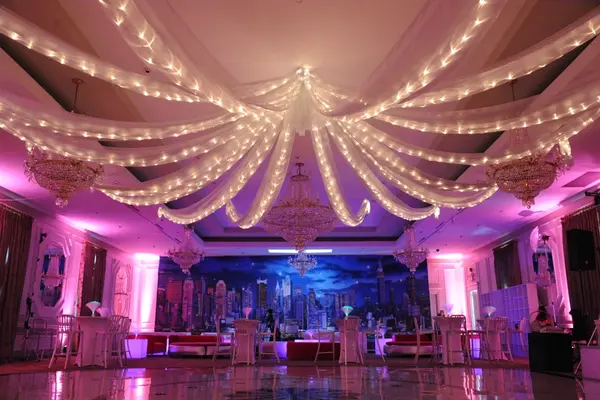 Organza Swagged over Ceiling