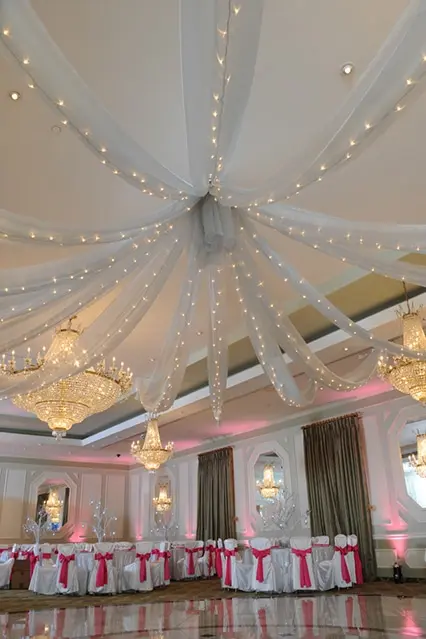 Silver Sparkle Organza Swag