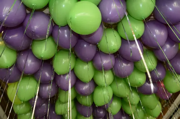 Lavender and Lime Ceiling Balloons