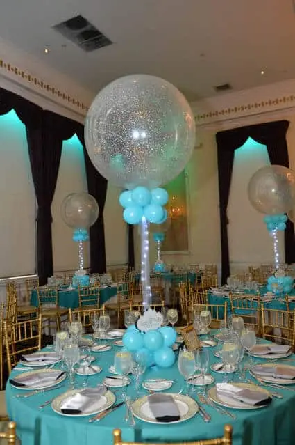 Tiffany Colored Balloon Centerpiece