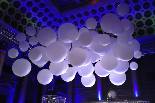 Jumbo White Balloons over Dance Floor