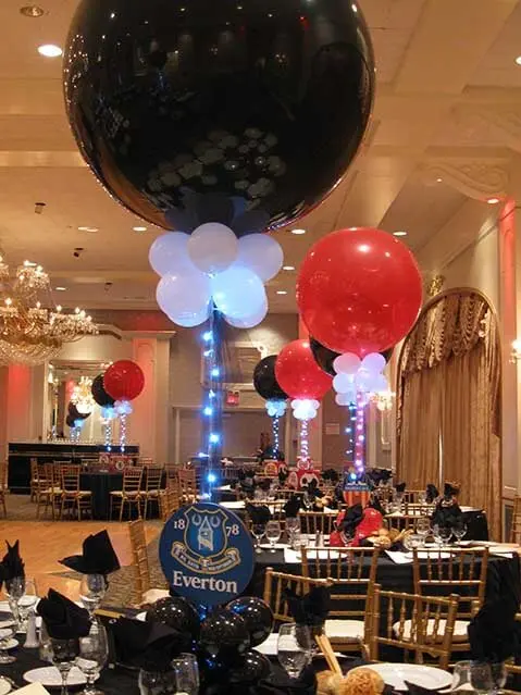 Black and Red Balloon Centerpieces