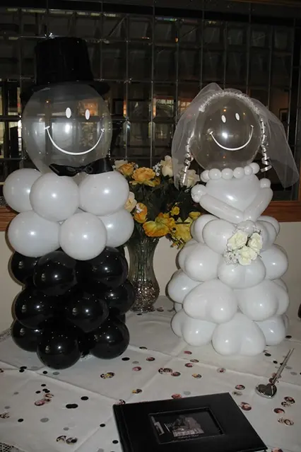 Bride and Groom Balloon Sculpture