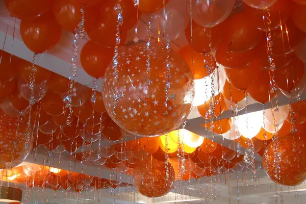 Orange Ceiling Balloons