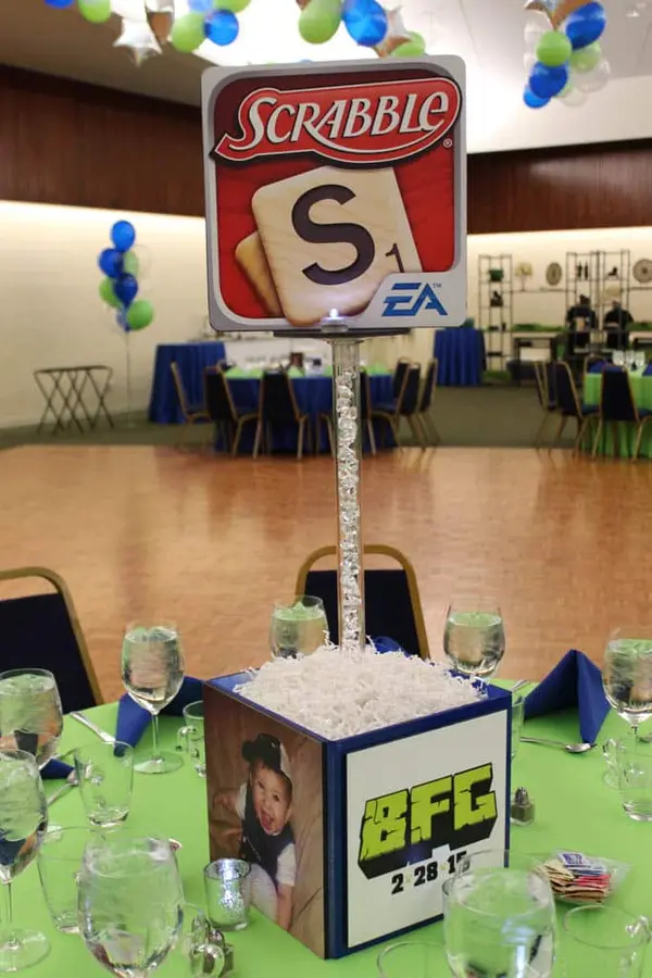 Scrabble Themed Centerpiece